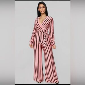 Right Up My Alley Striped Jumpsuit XS Extra small